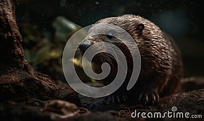 photo of mole in its natural habitat. Generative AI Stock Photo