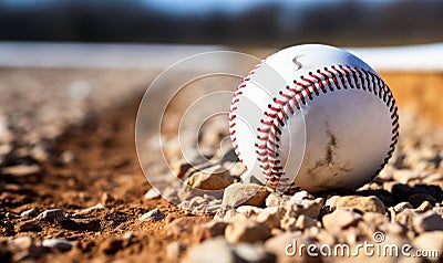 Where Boundaries Meet Play Baseball on the Infield Line Stock Photo