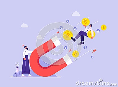 Generating new digital leads advertising concept Vector Illustration