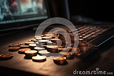 Generate Passive Income with AI, Making Money Online with the help of Artificial Intelligence Stock Photo