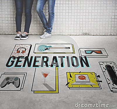 Generation Entertainment Free Time Youth Concept Stock Photo