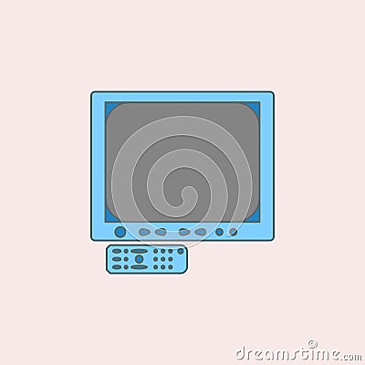 generation of light TVs with remote control field outline icon. Element of generation icon for mobile concept and web apps. Field Stock Photo