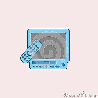 generation of TVs with remote control field outline icon. Element of generation icon for mobile concept and web apps. Field outlin Stock Photo