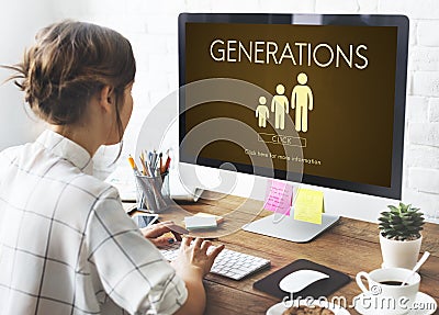 Generations Family Togetherness Relationship Concept Stock Photo