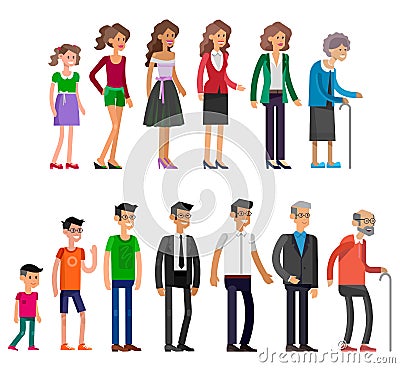 Generations woman. All age categories Vector Illustration