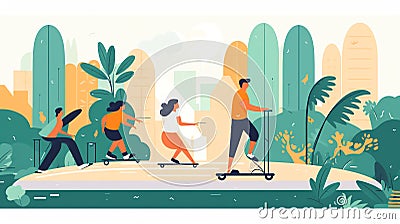 Generative AI Aged Sportsmen Couple Spend- Stock Photo