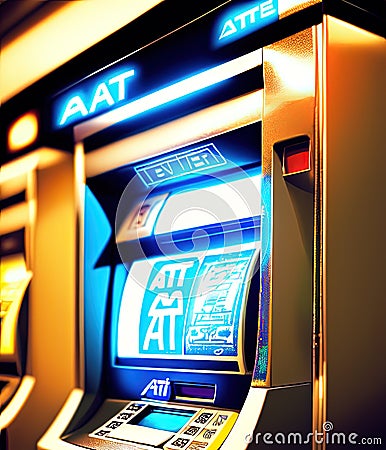 ATM Centres Commercial Business. Generative AI. Stock Photo