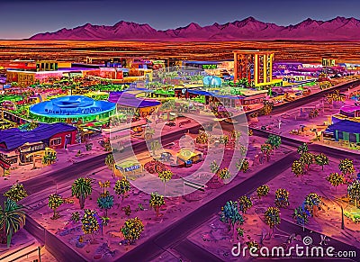 Bonanza Village neighborhood in Las Vegas, Nevada USA. Stock Photo