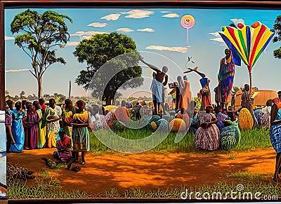Easter Holiday Scene in Chitungwiza,Harare,Zimbabwe. Stock Photo