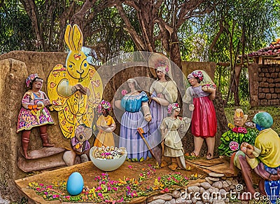 Easter Holiday Scene in Choloma,Cortés,Honduras. Stock Photo