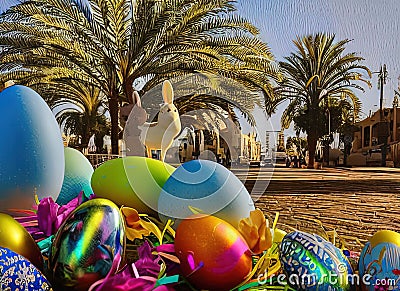 Easter Holiday Scene in Rishon LeZiyyon,Central,Israel. Stock Photo