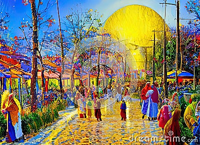 Easter Holiday Scene in Tekirdag,Tekirda?,Turkey. Stock Photo