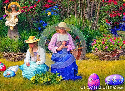 Easter Holiday Scene in Victoria,British Columbia,Canada. Stock Photo