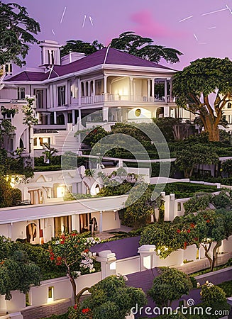 Fictional Mansion in Harare, Harare, Zimbabwe. Stock Photo