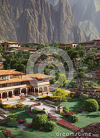 Fictional Mansion in Huancayo, Junín, Peru. Stock Photo
