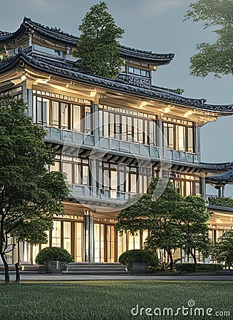 Fictional Mansion in Masan, Gyeongnam, South Korea. Stock Photo