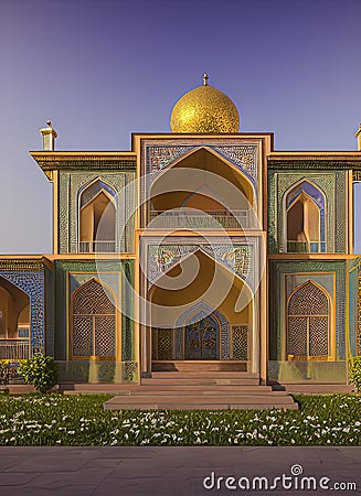 Fictional Mansion in Qom, Qom, Iran. Stock Photo