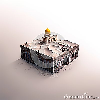 Herat, Her?t, Afghanistan Microcity Model. Generative AI. Stock Photo