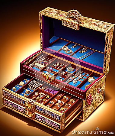 Jewellery Box Manufacturers Commercial Business. Generative AI. Stock Photo