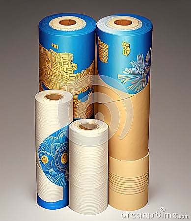 Paper Rolls Manufacturers Commercial Business. Generative AI. Stock Photo