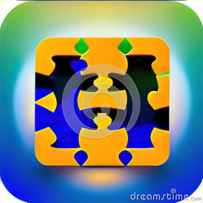 Physics-Puzzle Role-Playing Software App Style Icon. Generative AI. Stock Photo
