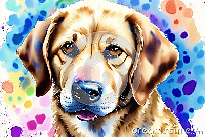 Watercolor painting of the Africanis Dog. Exploring the Spirit of the Africanis Dog Breed. Generative AI Stock Photo