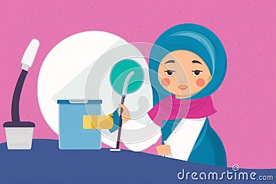 A woman cleaning the room.A Woman's Pursuit of Cleanliness and Serenity. Copy space. Generative AI Stock Photo