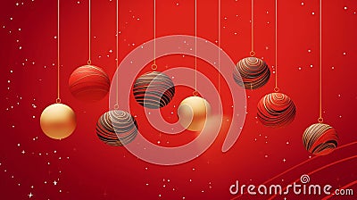 Generative ai. Artdeco Christmas background baubles winter festive background Stock Photo