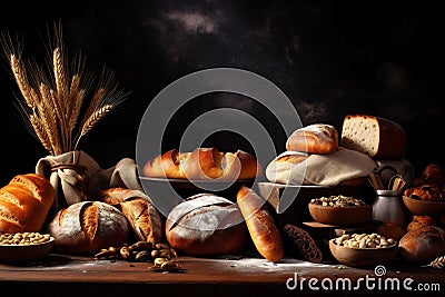 Food_bread_freshly_baked_wooden1_3 Stock Photo