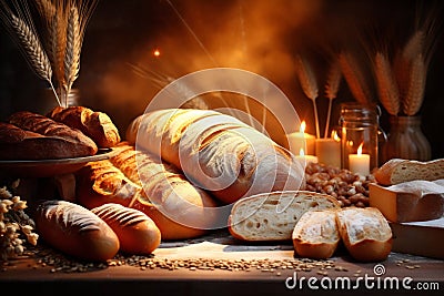 Food_bread_freshly_baked_wooden1_7 Stock Photo
