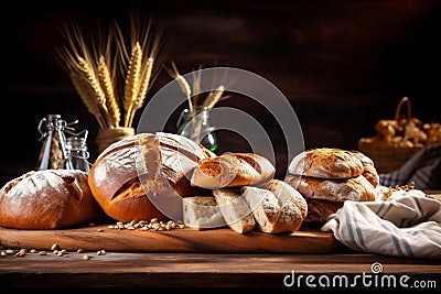 Food_bread_freshly_baked_wooden1_1 Stock Photo