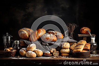 Food_bread_freshly_baked_wooden1_5 Stock Photo