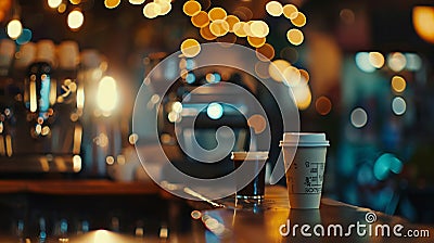 Generative AI Background blurred couter coffee bar Resturant cafe cafe blurred background with bokeh business conc Stock Photo