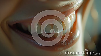 Generative AI Beautiful toothy smile close up business concept. Stock Photo