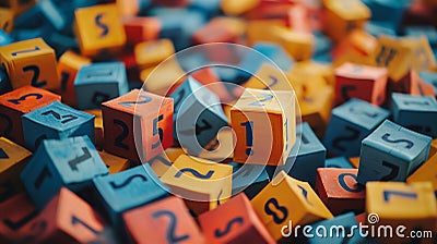 Generative AI Blocks with question marks and copy space Questions and problem solving Frequently asked Questions F Stock Photo