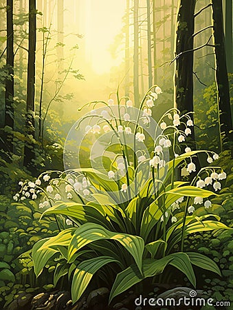 Blossoming lilies of the valley in a sunny 1690446293295 4 Stock Photo