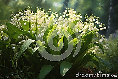 Blossoming lilies of the valley in a sunny 1690446293295 3 Stock Photo