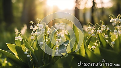 Blossoming_lilies_of_the_valley_in_a_sunny_1690446293295_1 Stock Photo