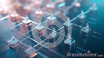 Generative AI Business process and workflow automation with flowchart Organization chart with hierarchy structure Stock Photo