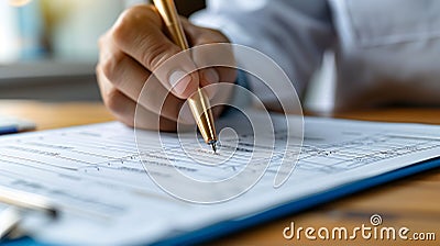 Generative AI Check list conceptMedical worker with online checklist survey filling out digital form checklist tak Stock Photo