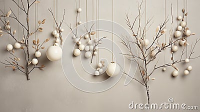 Generative AI, Christmas home decoration close up, muted colors, holiday photorealistic Stock Photo