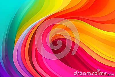 Colorful wave patterns creating a vibrant abstract design with smooth curves and gradients in a range of hues Stock Photo