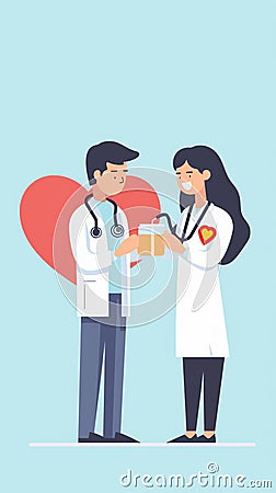 Generative AI Doctor Diagnose Heart for- Stock Photo