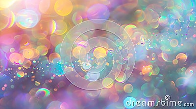 Generative AI Dusted Holographic Abstract Multicolored Backgound Photo Overlay Screen Mode for Vintage Retro Looki Stock Photo