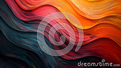 Generative AI. Dynamic layers of color in an abstract dance Stock Photo