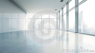 Generative AI Empty modern building in calm cityscape deserted and peaceful with serene skyline views business con Stock Photo