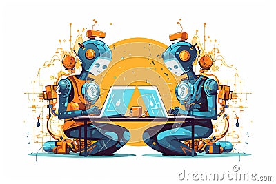 Generative AI Engineers Characters Making and- Stock Photo