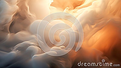 Ethereal Ivory Smoke: Abstract Light Background with Dramatic Backlighting, Captivating and Unique Visual Stock Photo