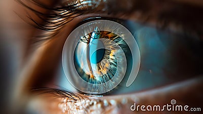 Generative AI Example of vision with Astigmatism a refractive error that causes distorted or blurred or double foc Stock Photo
