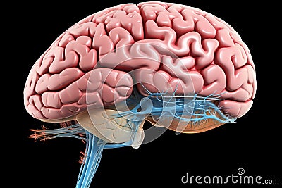 fractal motley light brain grafic, cognitive skills, brain neurons nerve synapses, learning habit, mindset knowledge accumulation Cartoon Illustration